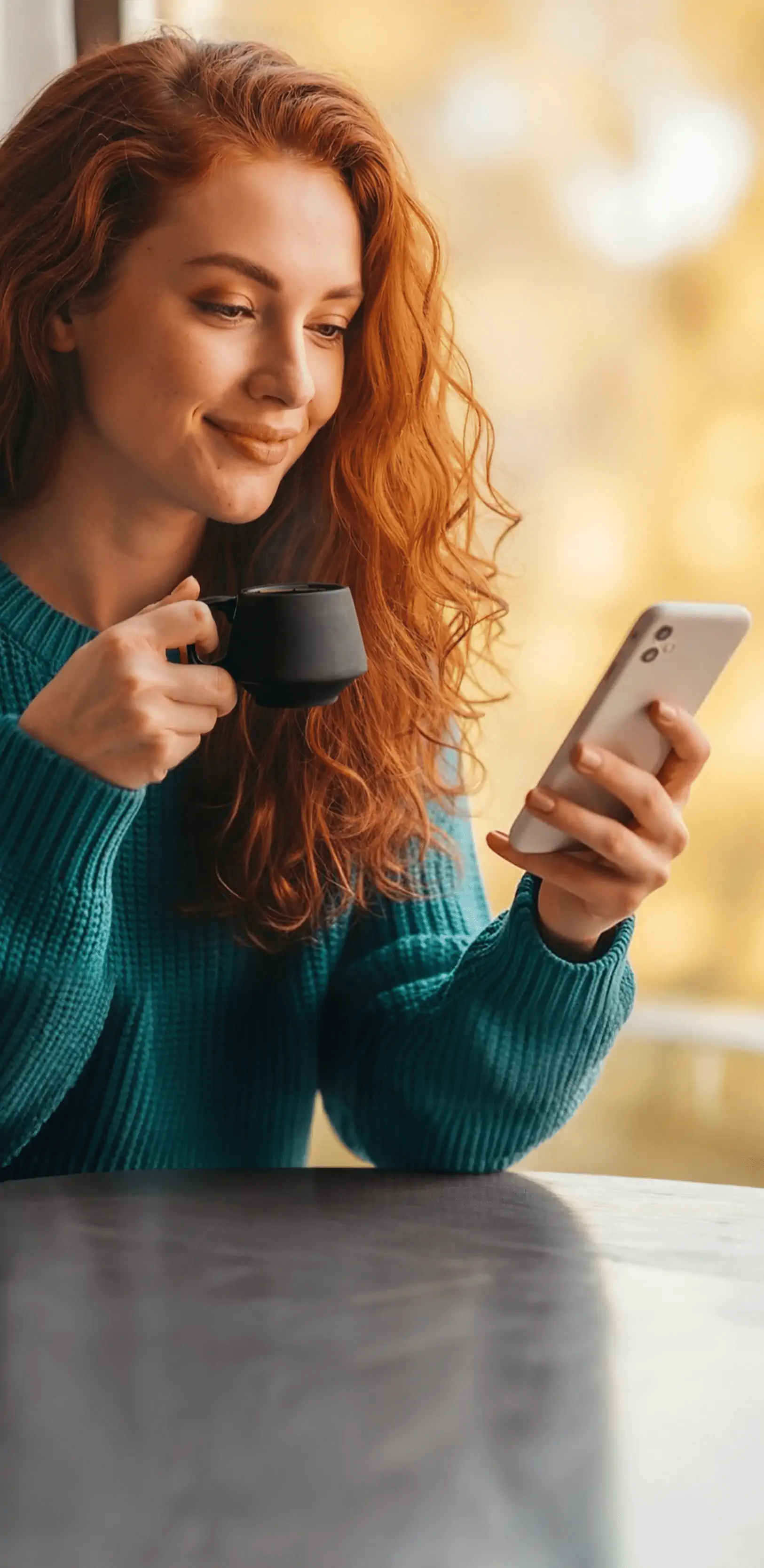 Person enjoying coffee